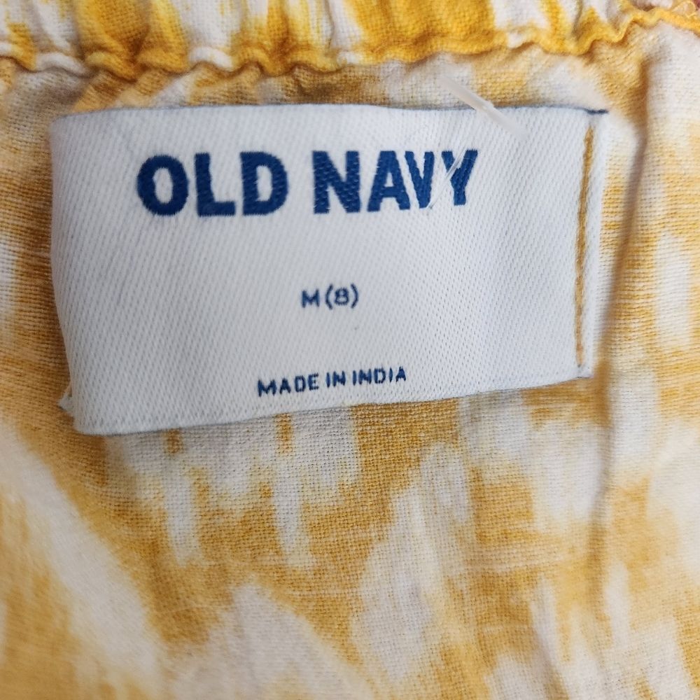 Old Navy Girls Pom-Pom Trim Yellow Cross-Back Strap Romper Sleeveless Size M (8) - Picture 2 of 11
